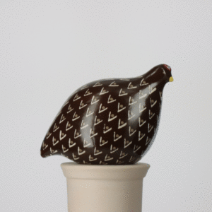 Small black hen with white markings