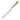 Serrated bread knife with wooden handle on a white background