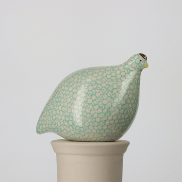 Quail by Ceramiques de Lussan in White Spotted Turquoise - Upright