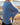 Mersea cable-knit Cotswold sweater in Misty Blue. One size, features a side-slit