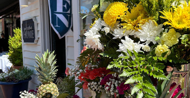Flower basket with open sign