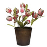HomArt Metal Pot with Tulips Sculpture