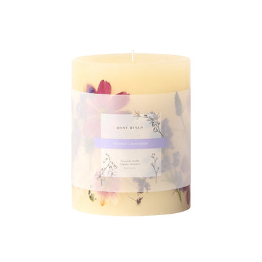 Medium Botanical Pillar Candle | Roman Lavender