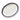 White ceramic platter with blue and red rim on a white background