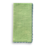 Knotted edge green napkin trimmed with blue