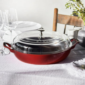 Grenadine Staub Cast Iron Braiser with Glass Lid