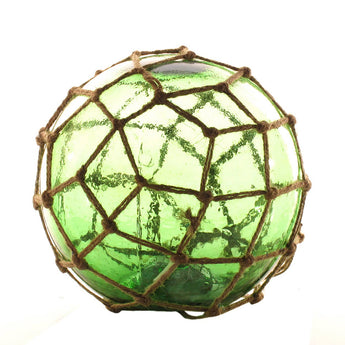 Green Glass Buoy with natural net