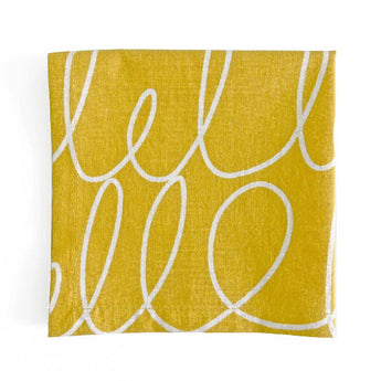 See Design Cocktail Napkins, Notes Mustard, Set of 4. Avaliable at Welcome Home Annapolis