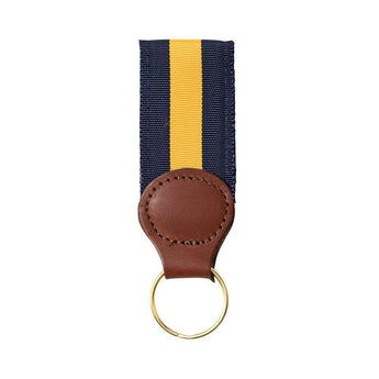 Navy and gold striped keychain