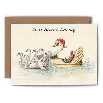 Hester & Cook - Stationery - Seven Swans Swimming Card