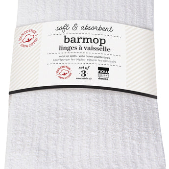 Now Designs by Danica - Utility Barmops Large White Set of 3