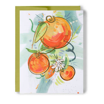 Three Oranges | Citrus Gold Foil Greeting Card