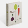 Cookbook titled, “On Vegetables” by Jeremy Fox. Features abstract shapes of vegetables. 