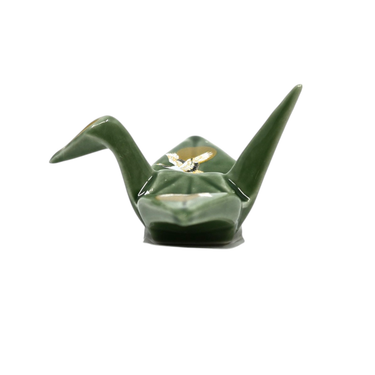 2"L Moon Crane Green Chopsticks Rest