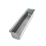 Metal loaf pan on a white background