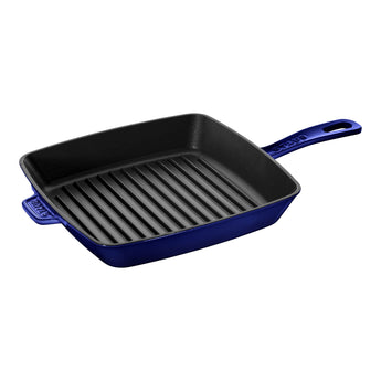 Staub Dark Blue Grey 12" Enameled Cast Iron Grill Pan