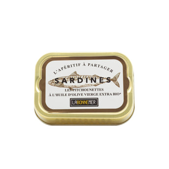 Small sardines in organic olive oil