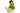 Hen Figurine 7" Green Theme. Cream colored chicken with green upper feathers, red comb and wattle Turned right