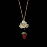 Michael Michaud Strawberry Flower Drop Pendant - 16" Adjustable Chain detail