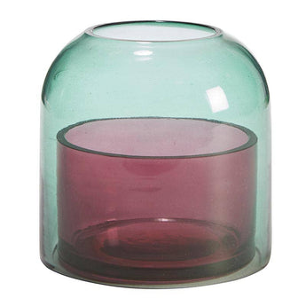 Green& Pink Glass Candle Cloche