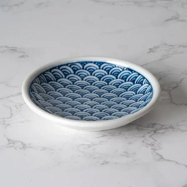 Urban Tokyo - Seigaiha Waves Design 2oz 3.75"Dia Porcelain Sauce Dish