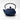 Blue textured teapot with black handle on a white background