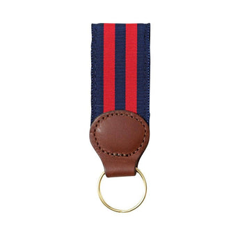 Navy and red striped keychain