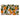 Doormat with orange and floral pattern on a white background