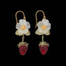 Michael Michaud Strawberry and flower drop earrings