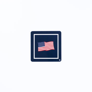 American flag design on a blue background