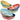Stack of colorful soup bowls 