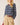 Sailor stripe mariner tee in navy and white with red collar