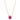 Dark Pink Qz Cabochon Gem Candy Necklace