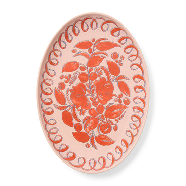 Couleur Nature - Amalfi Oval Tray Pink - 15.7" x 11"