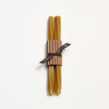 12" Spiral Taper Handmade Beeswax Candles | Terra-Cotta