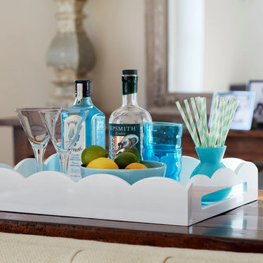 White Scalloped Edge Tray | Medium