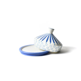 Iris Blue Burst Round Butter Dish