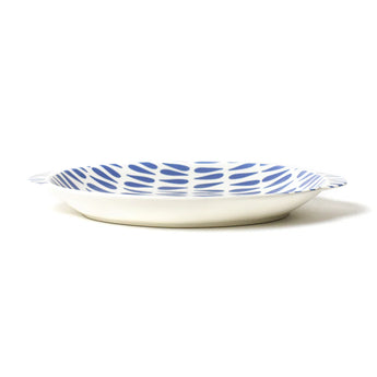 Iris Blue Drop Large Handled Platter