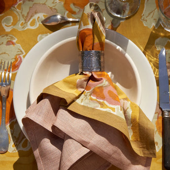 Pumpkin Orange & Mustard Napkins, Set of 6