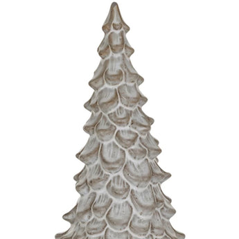 Stoneware pine tree with cream colored glaze