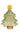 Light green stoneware Christmas tree plate with white swirly garland. It has a yellow star