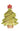 Light green stoneware Christmas tree plate with red crisscrossed garland, it has a red star