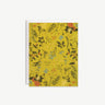 Greeting card with floral pattern and 'thank you' text on a yellow background