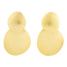Earrings featuring two gold disks overlapping 
