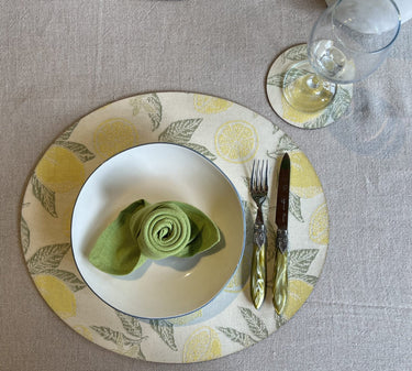 Oval Limoncello Leather Placemat Collection