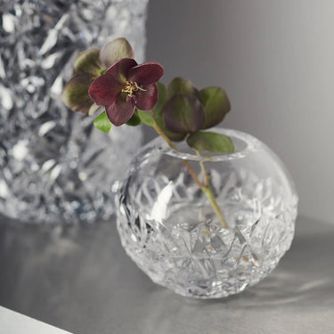 Detail Orrefors Carat Crystal Vase Small, pictured with flowers