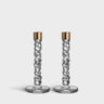 Orrefors Carat Brass Candlestick pair