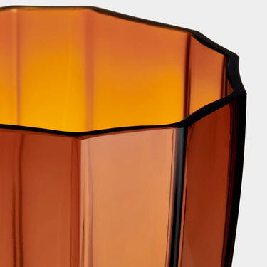 Orrefors Reed Hurricane Amber Detail