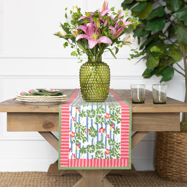 Geranium Carnival Table Linen Collection Runner