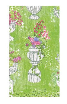 Citrine guest towel with white, purple, and pink flowers